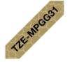 Obrázek BROTHER Originální kazeta Brother TZe- MPGG31 - černá na zlatém vzoru, šířka 12 mm