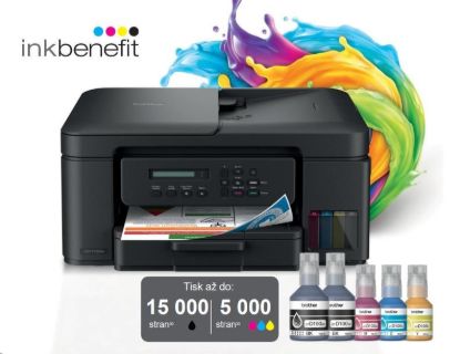 Obrázek BROTHER multifunkce inkoustová DCP- T730DW - A4 128MB 2400x600 16ppm ADF USB 2.0. WIFI - INKTANK