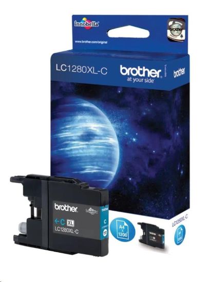 Obrázek BROTHER INK LC-1280XLC, azurový inkoust pro MFC-J6910DW, 1 200 str.