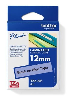 Obrázek BROTHER TZE531 - kazeta TZ šířky 12mm, laminovaná TZE-531, modrá/černé písmo