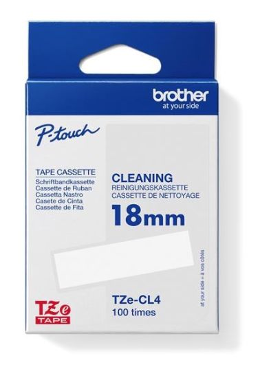 Obrázek BROTHER TZECL4 - kazeta TZ šířky 18mm, TZE-CL4, 100 použití, čistící kazeta