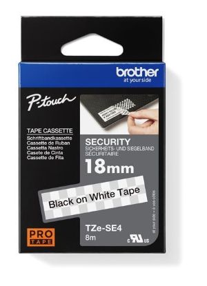 Obrázek BROTHER TZESE4 - kazeta TZ šířky 18mm, laminovaná TZE-SE4, bílá plombovací páska