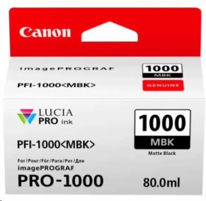 Obrázek Canon CARTRIDGE PFI-1000MBK matná černá pro ImagePROGRAF PRO-1000 (1 600 str.)