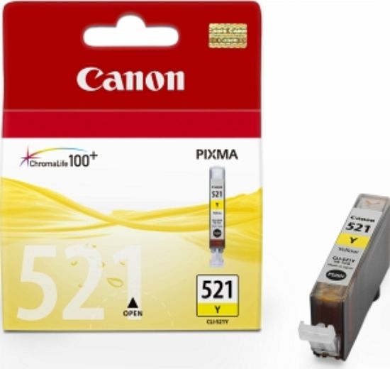 Obrázek Canon CARTRIDGE CLI-521Y žlutá pro MP-980, PIXMA iP3600, iP4600,4700, MP540,550,560, MP620,630,640 (505 str.)