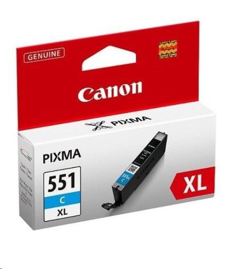 Obrázek Canon CARTRIDGE CLI-551C XL azurová pro Pixma iP, Pixma iX, Pixma MG a Pixma MX 6850, 725x, 925, 8750 (695 str.)