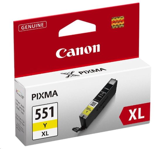 Obrázek Canon CARTRIDGE CLI-551Y XL žlutá pro Pixma iP, Pixma iX, Pixma MG a Pixma MX 6850, 725x, 925, 8750 (695 str.)