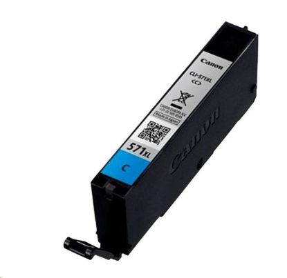 Obrázek CANON CARTRIDGE CLI-571XL C azurová pro PIXMA MG575x, MG685x, MG775x, TS505x, TS605x, TS805x, TS905x (715 str.)