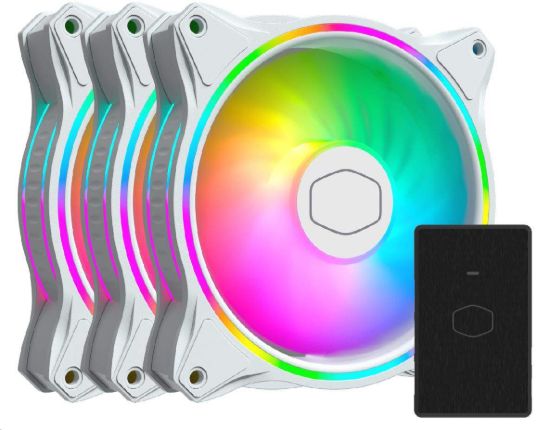 Obrázek Cooler Master ventilátor MasterFan MF120 Halo 3in1 White, 3x120mm, ARGB, bílá