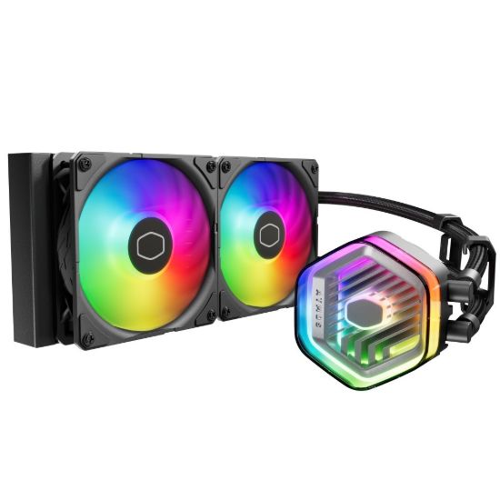 Obrázek Cooler Master vodní chladič MasterLiquid 240 Atmos ARGB, 2x120mm, LGA1851, AM5, černá