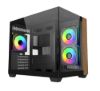 Obrázek Cooler Master case Elite 481 Wood, mATX, Průhledná bočnice, 3x 120mm ARGB Fan, Černá