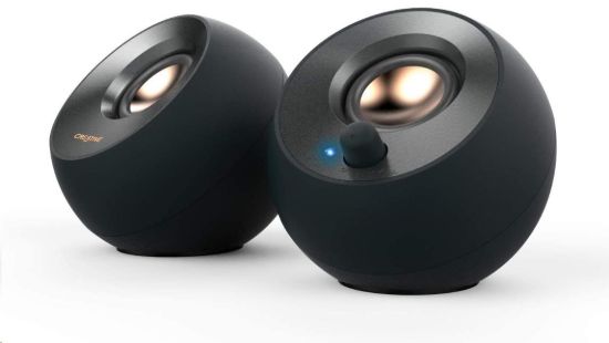 Obrázek Creative PEBBLE V2, stolní 2.0 reproduktory s USB-C napájením, černé - Poškozený obal (Komplet)