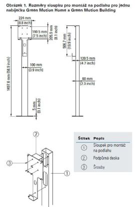 Obrázek Eaton Stojan pro montáž nabíjecí stanice na podlahu, pro 2 nabíjecí stanice GMB nebo GMH