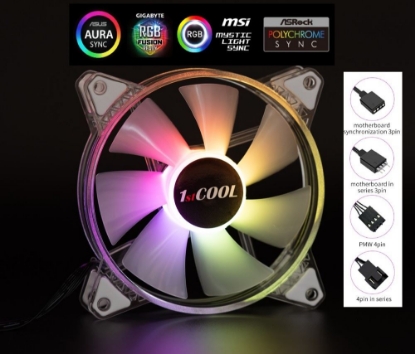 Obrázek 1stCOOL Ventilátor AURA EVO CRYSTAL, 120mm, ARGB