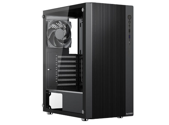 Obrázek 1stCOOL skříň GAMER 4, Mid tower, AU, USB 3.0, USB-C, 2x120mm, průhledná bočnice, bez zdroje, černá