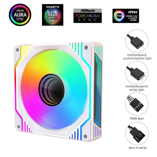 Obrázek 1stCOOL Ventilátor AURA EVO Mirror ARGB PWM, 120mm, bílá