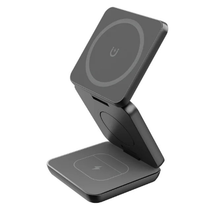 Obrázek 1stCOOL bezdrátová skládací QI nabíječka 3v1, MagSafe, USB-C, černá