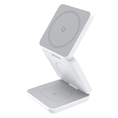 Obrázek 1stCOOL bezdrátová skládací QI nabíječka 3v1, MagSafe, USB-C, bílá