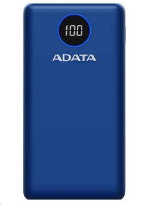 Obrázek ADATA PowerBank P20000QCD - externí baterie pro mobil/tablet 20000mAh, 2,1A, modrá (74Wh)