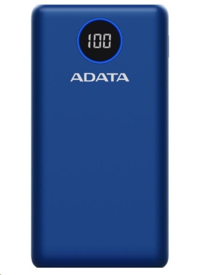 Obrázek ADATA PowerBank P20000QCD - externí baterie pro mobil/tablet 20000mAh, 2,1A, modrá (74Wh)