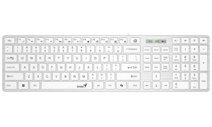 Obrázek Genius Klávesnice Slimstar 126, Drátová USB, CZ+SK layout, Copilot klávesa, Bílá