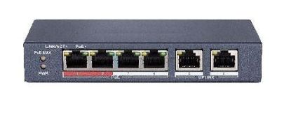 Obrázek HIKVISION DS- 3E0106P- E/ M, 4x 100TX PoE; 2x 100TX uplink, 35W, Super PoE