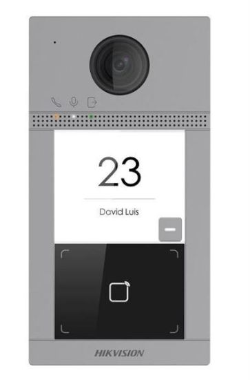 Obrázek HIKVISION DS-KV8113-WME1(B)/Surface, IP dveřní interkom, 1-tlačítkový, čtečka karet, 2MPx kamera, WiFi