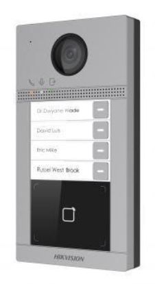 Obrázek HIKVISION DS- KV8413- WME1(B)/ Surface, IP dveřní interkom, 4- tlačítkový, čtečka karet, 2MPx kamera, WiFi