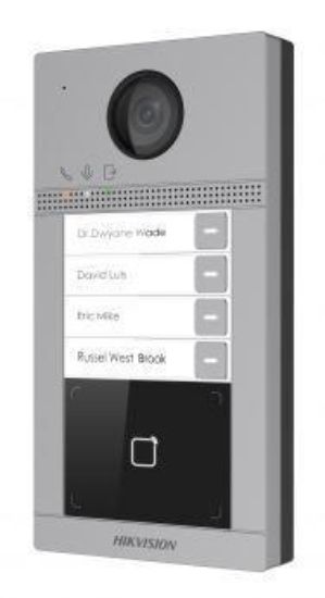 Obrázek HIKVISION DS-KV8413-WME1(B)/Surface, IP dveřní interkom, 4-tlačítkový, čtečka karet, 2MPx kamera, WiFi