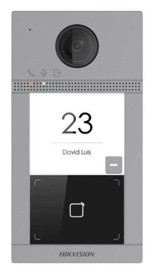 Obrázek HIKVISION DS-KV8113-WME1(B)/Flush, IP dveřní interkom 1-tlač., čtečka karet, 2MPx kamera, WiFi, zápustný
