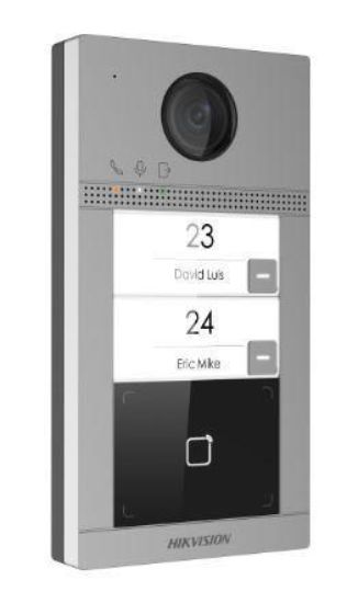 Obrázek HIKVISION DS-KV8213-WME1(B)/Flush, IP dveřní interkom 2-tlač., čtečka karet, 2MPx kamera, WiFi, zápustný