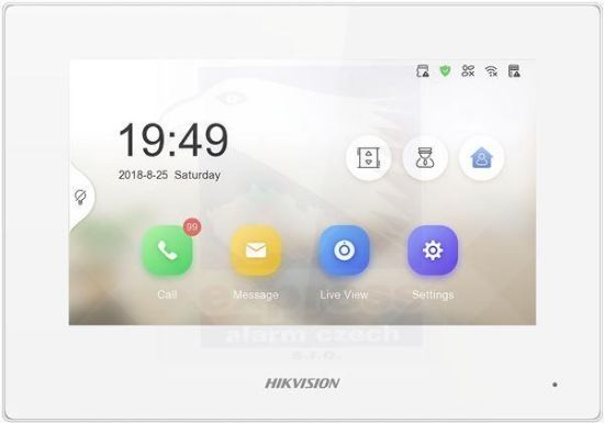 Obrázek HIKVISION DS-KH6320-WTE1-W(O-STD), 7" IP bytový dotykový monitor, Wi-Fi; PoE; bílý