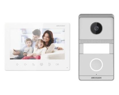 Obrázek HIKVISION DS- KIS101- P/ Surface, Kit videotelefonu, 2- drát, povrchová montáž, bytový monitor + dveřní stanice