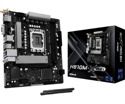 Obrázek ASRock MB Sc LGA1851 H810M-X WIFI, Intel H810, 2xDDR5, 1xDP, 1xHDMI, 1xVGA, WiFi, mATX