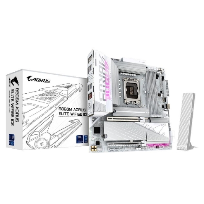 Obrázek GIGABYTE MB Sc LGA1851 B860M AORUS ELITE WIFI6E ICE, Intel B860, 4xDDR5, 1xThunderbolt, 1xDP, 1xHDMI, WiFi, mATX