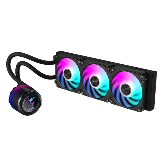 Obrázek GIGABYTE vodní chladič AORUS WATERFORCE X II 360, 2x120mm ARGB, LCD displej, LGA1851, AM5