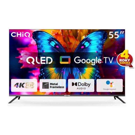 Obrázek CHiQ U55QM8E TV 55", UHD, QLED, smart, Google TV, dbx-tv, Dolby Audio, Frameless