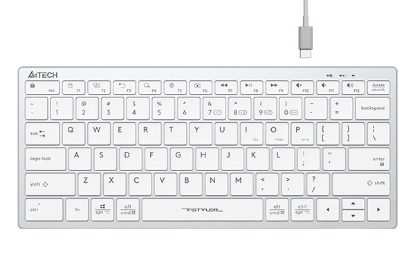 Obrázek A4tech Klávesnice FBX51C, kancelářská klávesnice, membránová, bezdrátová, CZ/SK, Bílá