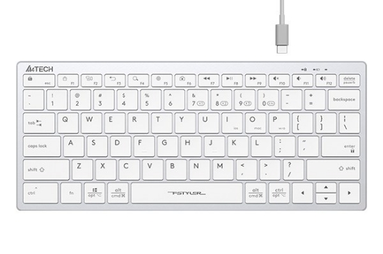 Obrázek A4tech Klávesnice FBX51C, kancelářská klávesnice, membránová, bezdrátová, CZ/SK, Bílá