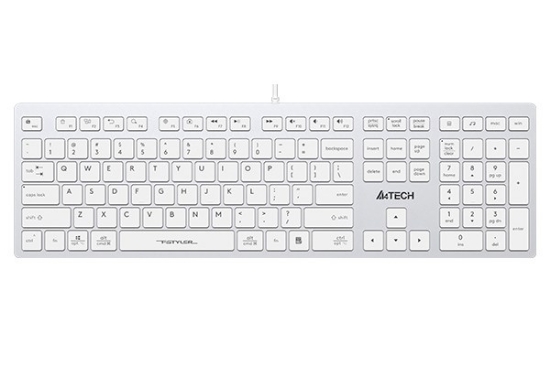Obrázek A4tech Klávesnice FX50, kancelářská klávesnice, membránová, bezdrátová, CZ/SK, Bílá
