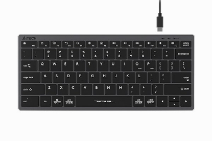 Obrázek A4tech Klávesnice FX51, kancelářská klávesnice, membránová, drátová, CZ/SK, Šedá
