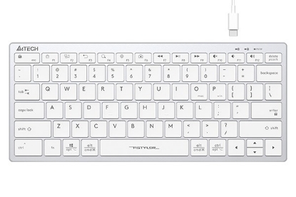 Obrázek A4tech Klávesnice FX51, kancelářská klávesnice, membránová, bezdrátová, CZ/SK, Bílá