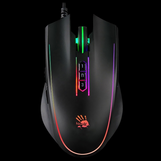 Obrázek A4tech Bloody Podsvícená herní myš P81S Activated, 8000 DPI, USB, Core 3, černá