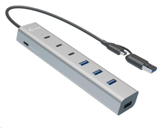 Obrázek i-tec USB-C/USB-A Charging Metal HUB 7 Port (3x USB-C, 4x USB-A)