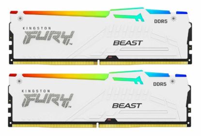 Obrázek KINGSTON DIMM DDR5 64GB (Kit of 2) 6000MT/s CL30 Non-ECC FURY Beast RGB XMP, Bílá