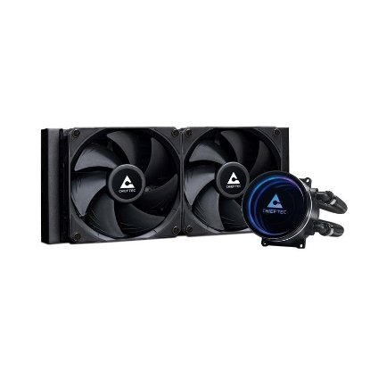 Obrázek CHIEFTEC vodní chlazení CPU Iceberg 240 Dark, 2x120mm, ARGB vodní blok, LGA1851, AM5, černá