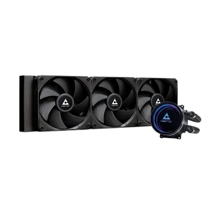 Obrázek CHIEFTEC vodní chlazení CPU Iceberg 360 Dark, 3x120mm, ARGB vodní blok, LGA1851, AM5, černá