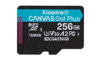 Obrázek Kingston MicroSDXC karta 256GB Canvas Go! Plus, R:200/W:160MB/s, Class 10, UHS-I, U3, V30, A2 + Adaptér