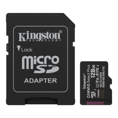 Obrázek Kingston MicroSDXC karta 128GB Canvas Select Plus, U1, V10, A1, SD Adaptér