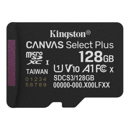 Obrázek Kingston MicroSDXC karta 128GB Canvas Select Plus, U1, V10, A1