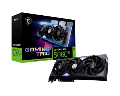 Obrázek MSI VGA NVIDIA GeForce RTX 5060 Ti 16G GAMING TRIO OC, RTX 5060 Ti, 16GB GDDR7, 3xDP, 1xHDMI